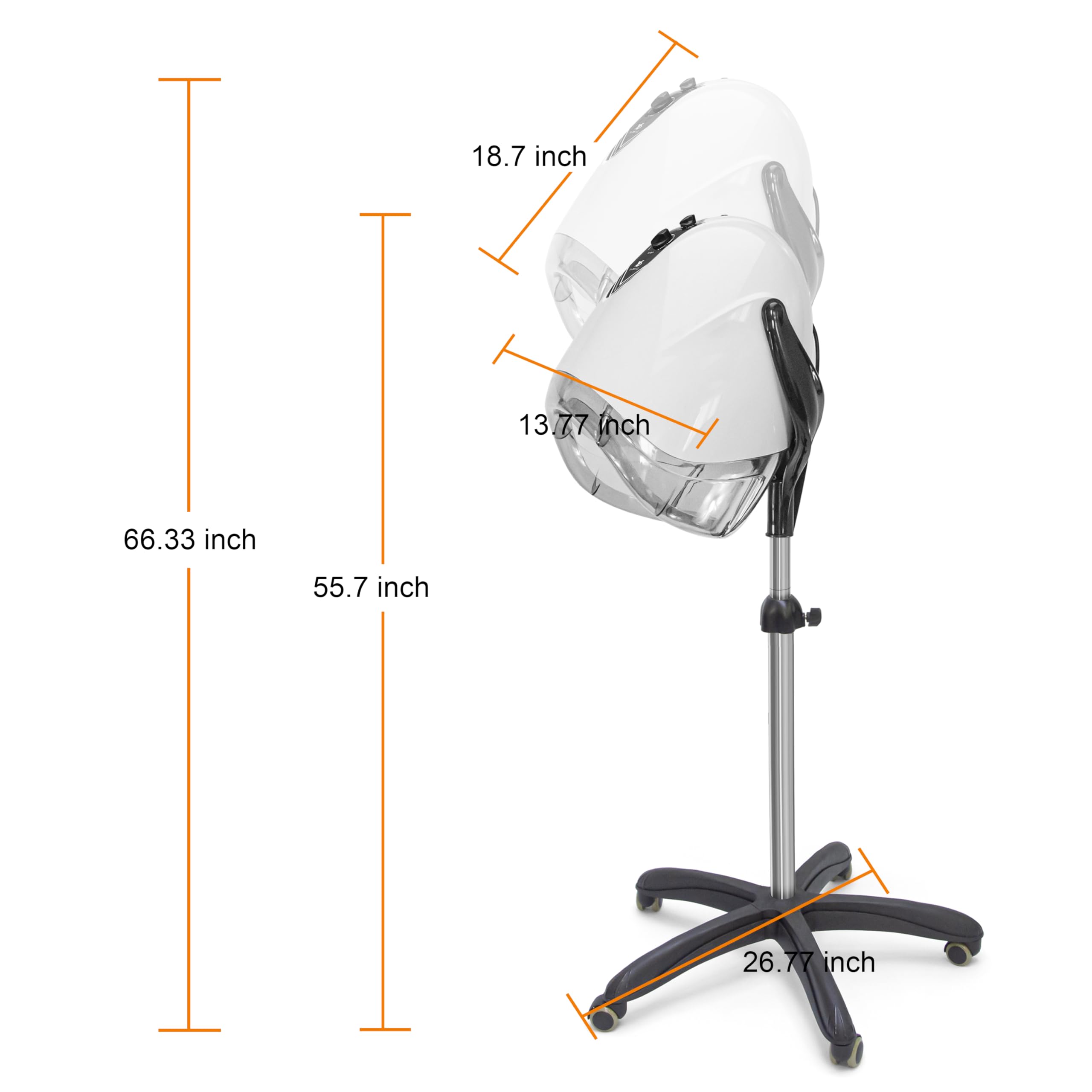 Ionic - Secador de pelo profesional con capucha de 1000 W, máquina de secado de pelo estándar con dos velocidades y calor, dispositivo de calefacción uniforme eficiente para el hogar y el 9