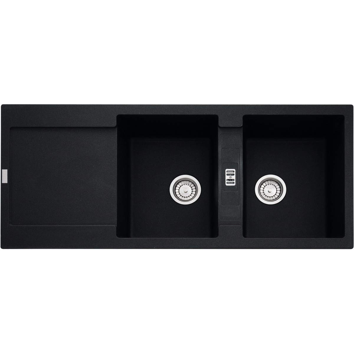 Évier à encastrer 90cm onyx noir avec siphon de vidage de cuisine - 3