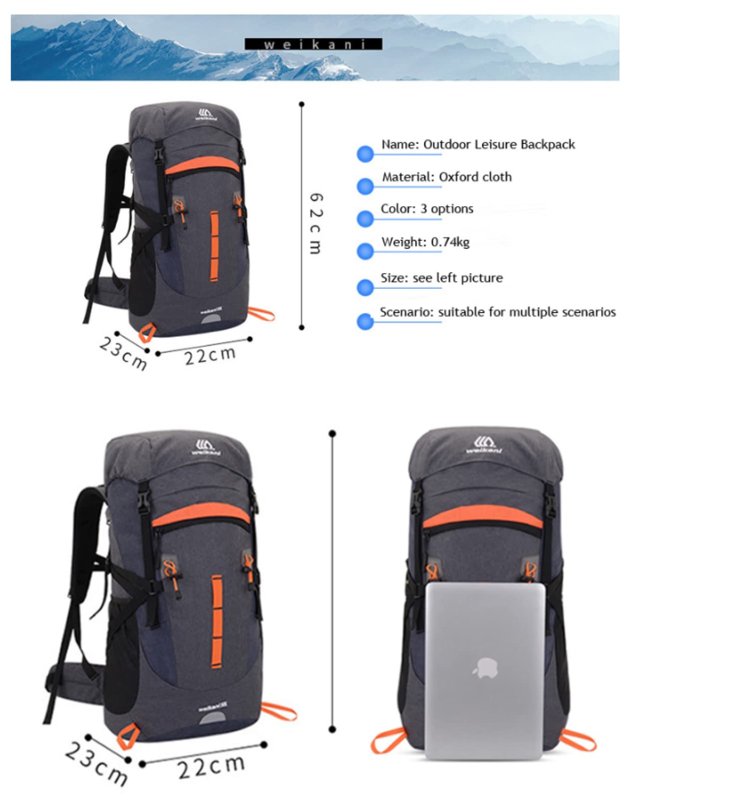 50L Impermeable Camping Mochila para hombres Deporte al aire libre Viajes Caminata Escalada Bolsas Mujeres Mochila de trekking