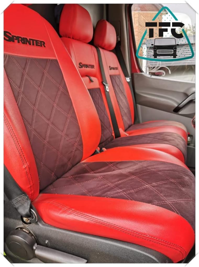 Mercedes Sprinter Seat Covers with Diamond stitching and Logos Amazon