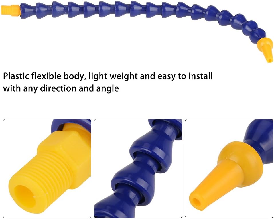 Oumefar 10pcs Universal Coolant Hose Flexible Plastic Water Oil Coolant Pipe Adjustable 1/8BSPT Thread for Lathe CNC Hydraulic Machine Water Cooling image 5
