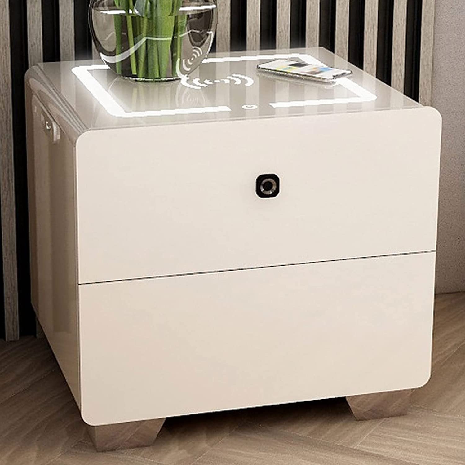 Table de chevet intelligente en bois avec éclairage LED et système audio