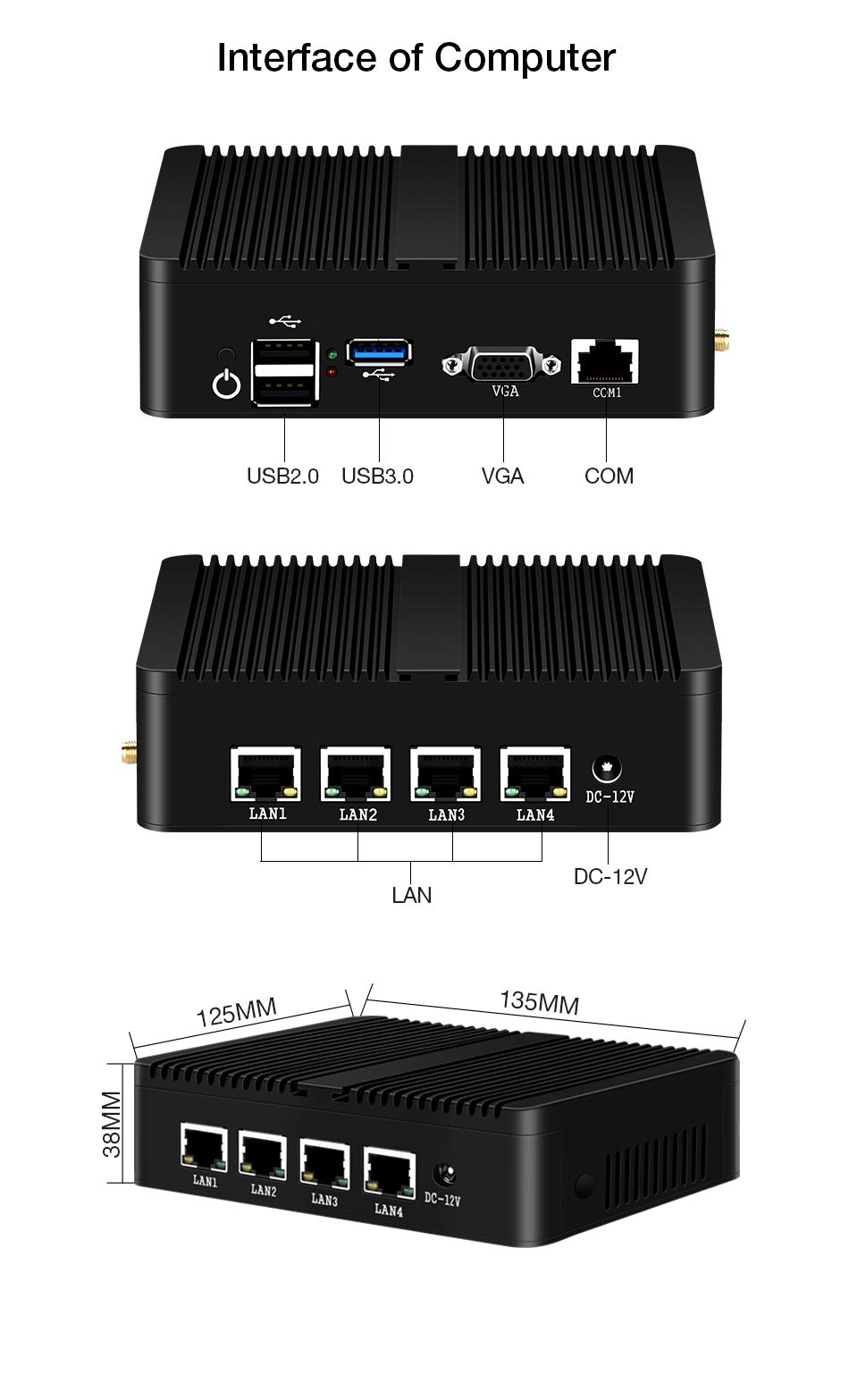 デスクトップPC(SSD、HDDなし) Amazon.co.jp: Celeron N2810 搭載 4LAN NO RAM NO SSDポータブルMini
