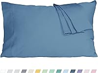 Vista 24 de Juego de 2 fundas de almohada estándar de tejido de percal de algodón tamaño Queen, preencogidas, transpirables e hipoalergénicas, juego de 2