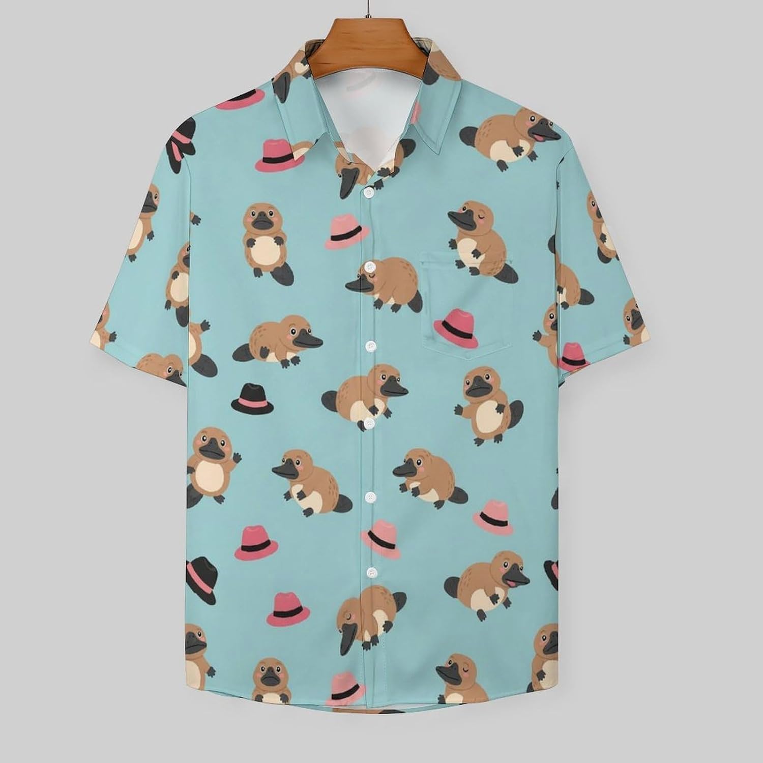 Men's Hawaiian Camp Shirt Short Sleeve Button Down Casual Shirt with Pocket