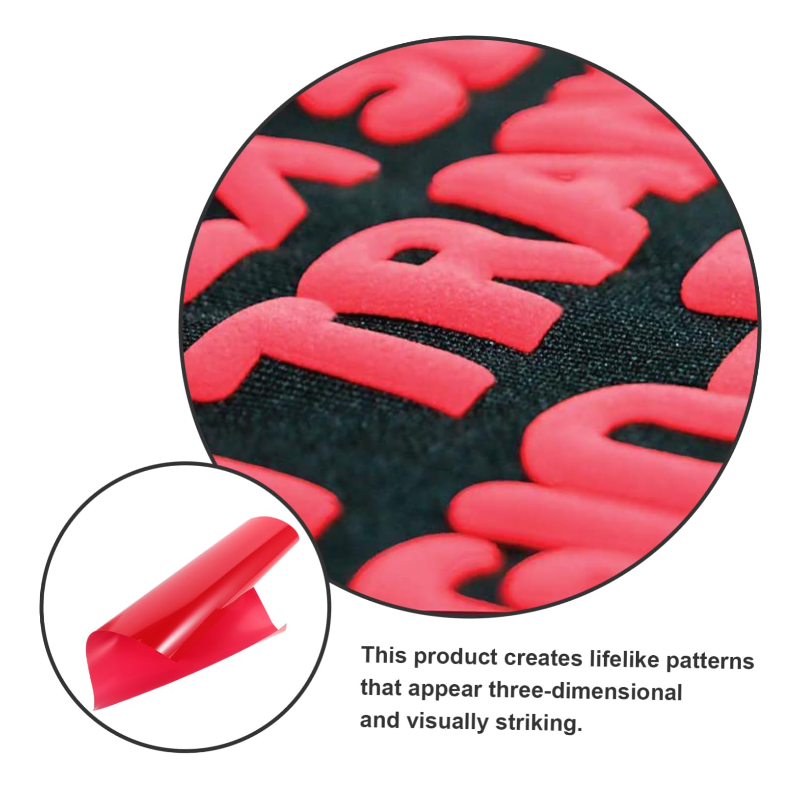 DOITOOL 3D Puff Engraving Film 3D Puff Heat Transfer for DIY Shirts Bags Pillow Heat Transfer Vinyl Sheets Vinyl