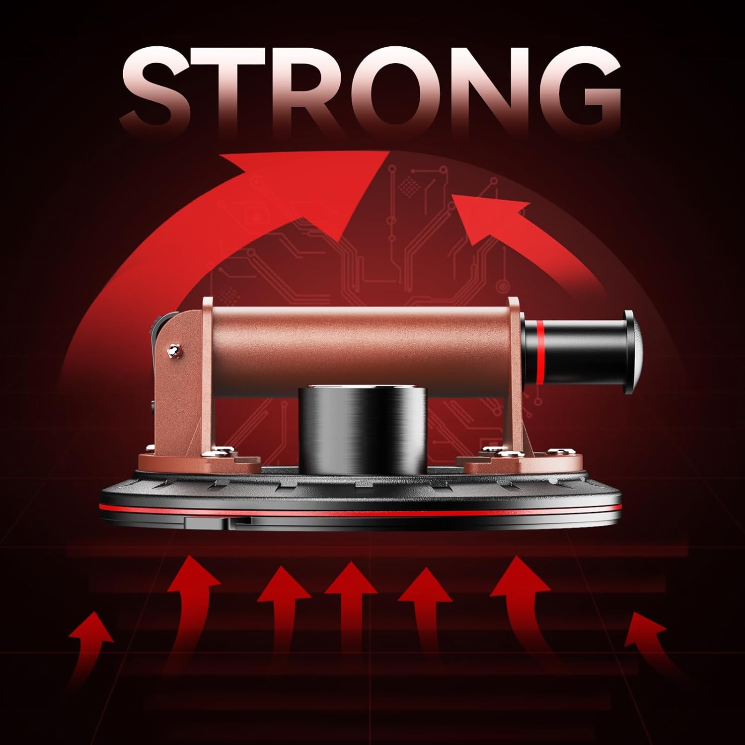 Suction Cups for Glass 8 inch Heavy Duty Suction Cups 485lbs Load Capacity with Durable Handle and Pump for Lifting Large Tile, Windows, Granite, with Carrying Case（2 Pack）