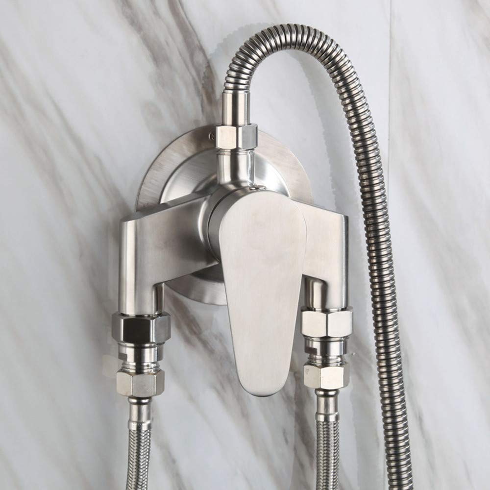Rubinetto da bagno a parete in acciaio inox doccia Rubinetto Miscelatore Bagno acqua calda e fredda Valvola miscelatrice, Doccia Esterno
