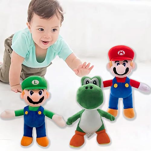 Miniatura 5 de 3 piezas de juguetes de peluche de Mario y colección de juguetes de peluche Yoshi, grandes regalos para Navidad, Pascua, fiesta de cumpleaños, Año