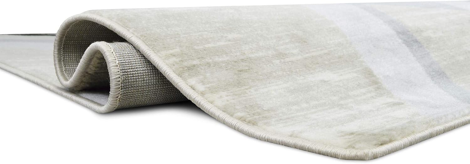 HR Silver/Gray/White/Black Abstract Rugs Luxury Livingroom Carpet Modern Contemporary Gray Runner Rug Ultra-Soft, Shed Free Stain Resistant Swirls