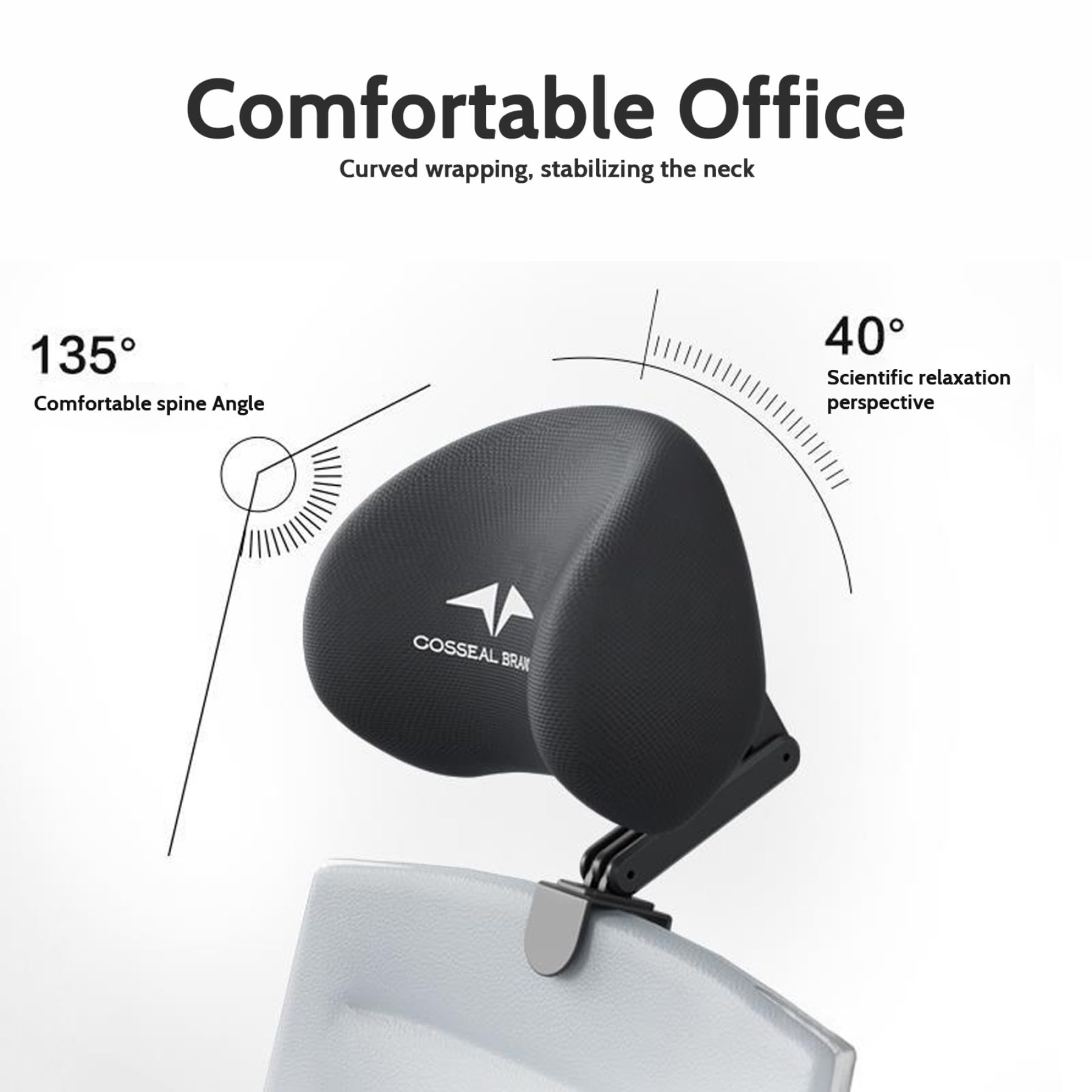 Office Stuhl Kopfstütze Anhang Einstellbar und abnehmbarer Bürostuhl Kopfstütze Ergonomische Halsunterstützung für Bürostuhl Speicher Schaum Mesh Kopfkissen Kopf Ruhe für Office Stuhl, Halsunterstütz