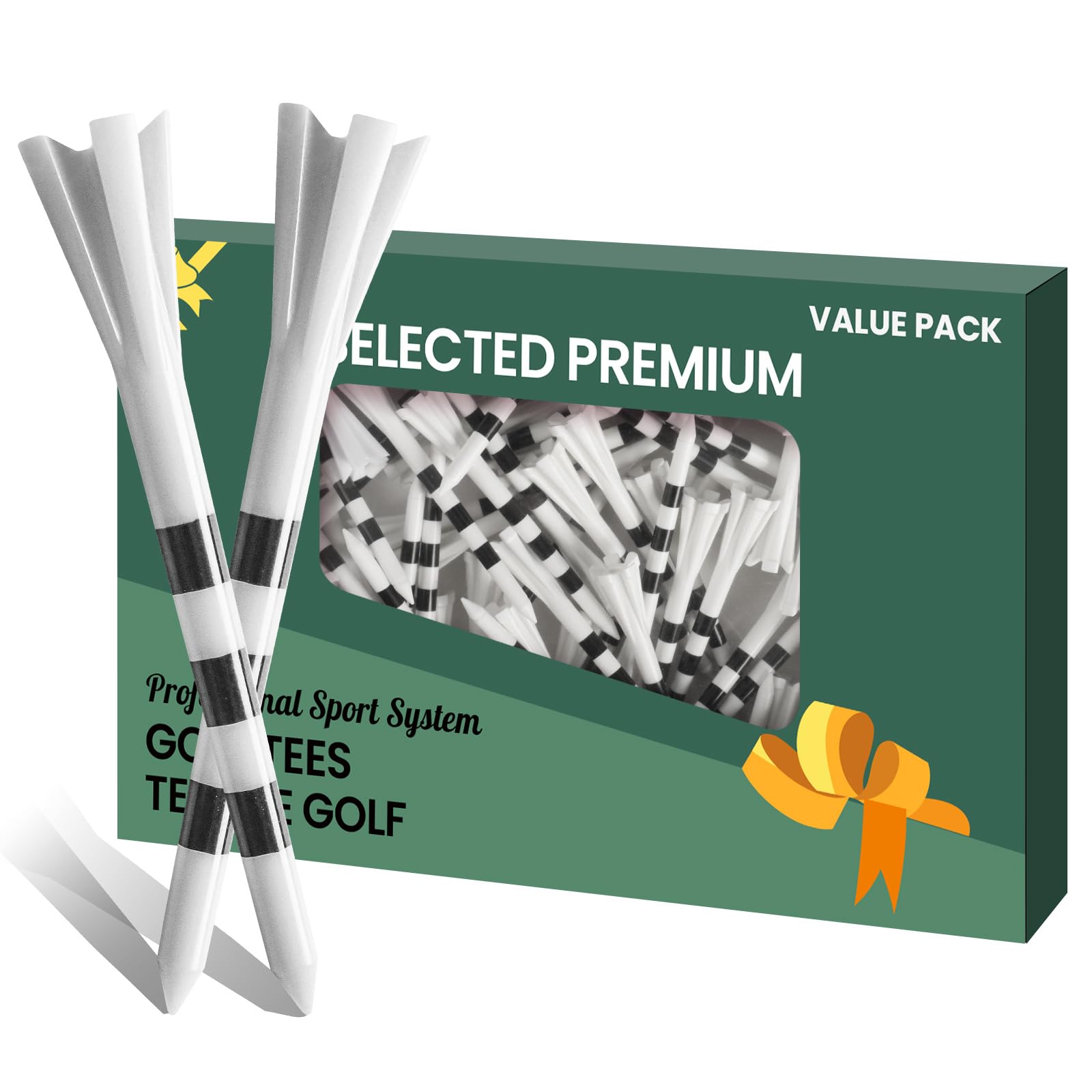 AXKAL Golf Tees Plastic 3 1/4 2 3/4 inch Unbreakable 30 50 100 Pack, Upgrade Long Stronger Bulk More Durable Stable Reduce Friction Side Spin Tee Gift For Women (White, 30Pcs 3 1/4 inch)