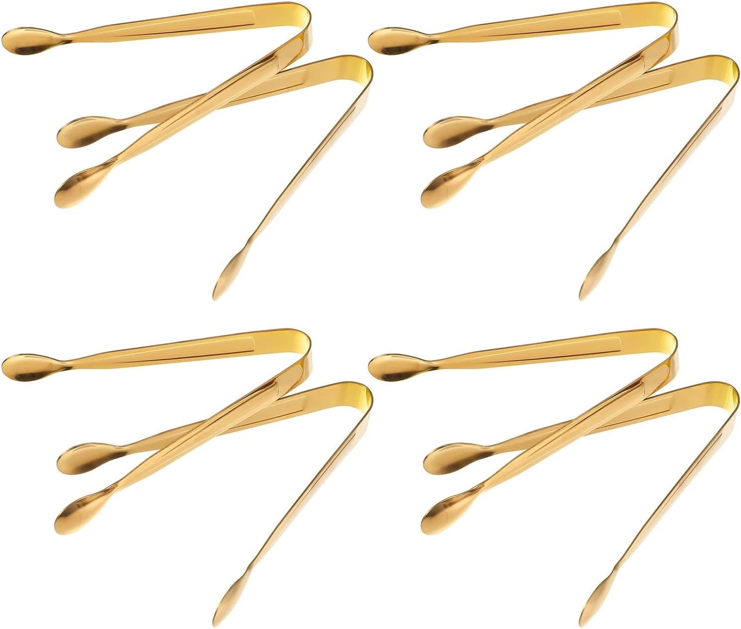 8pcs Stainless Steel Ice Tongs Cube Clips Food Tong Kitchen Cooking Tool Serving For Cocktails Whiskey Tea Barbecue Buffet