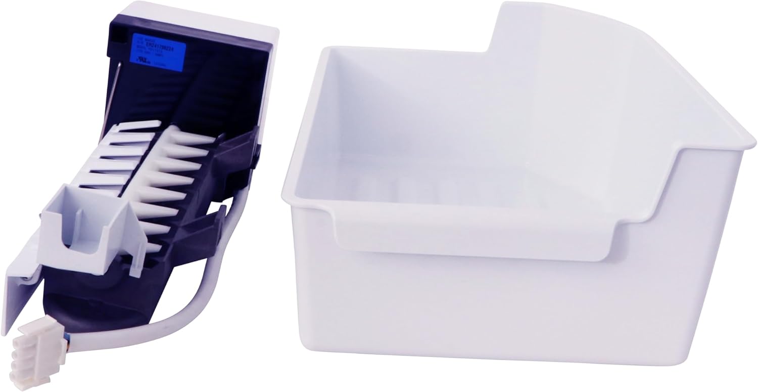 Kitchen Basics 101 Ice Cube Bucket Container Tray Storage Bin Compatible with Frigidaire Kenmore Electrolux 7240385201 & 241798224 Ice Maker (Refrigerator, Ice Maker & Bin)