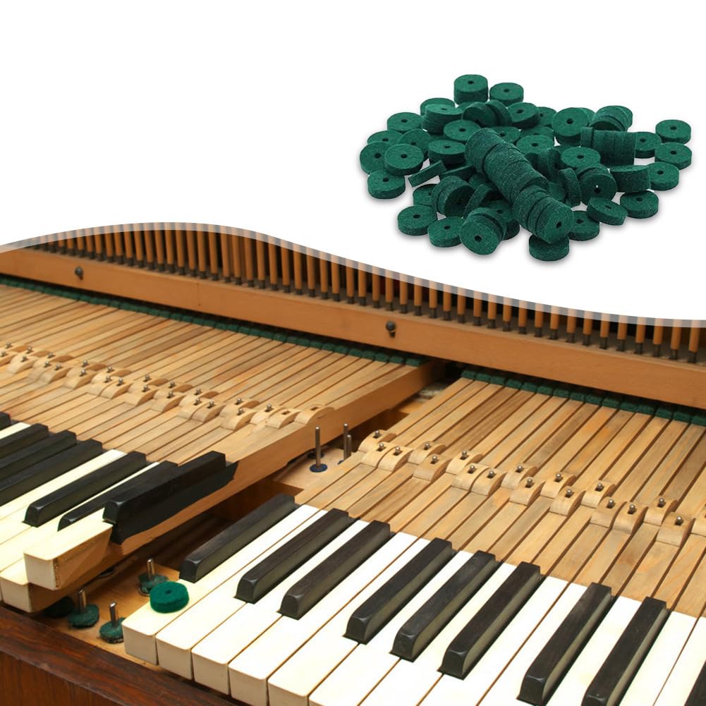 90PCS Piano Felt Pad 22mm Piano Keyboard Wool Felt Washers Green Keyboard Balance Washers Piano Regulating Repair Parts Accessory