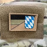 Deutschland Bundesländer Bayern Flaggen Subdued für Jäger, Bundeswehr, Schützen, Armee und einfach zum Sammeln mit Hakenklett für Rucksack, Jacke usw