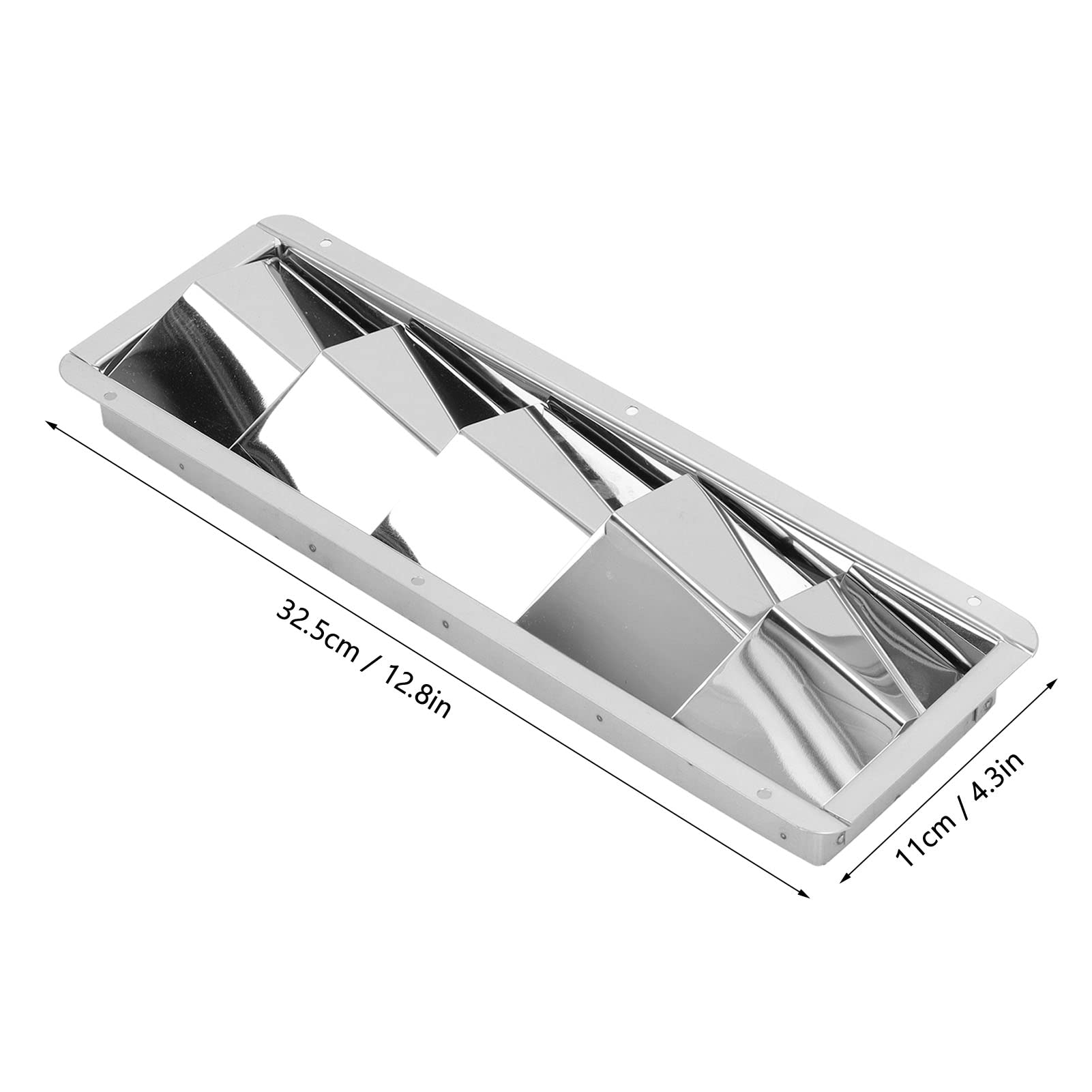 NDNCZDHC Stainless Steel Vent Louvered Vent 5 Slots Rectangular Marine Vent for Yachts and Boats 12.9 x 4.3in