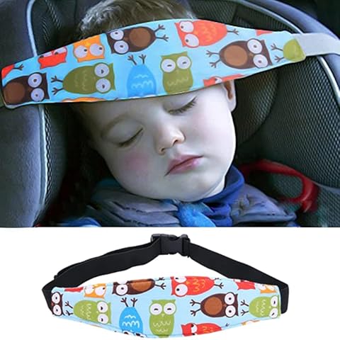 Baby Car Seat Head Support, Pushchair & Pram Head Supports, Car Seat Head Band Strap Headrest,Toddler Car Seat Head Strap Nap Aid Holder Belt, Neck Protection Belt for Children, Toddler (Blue) Cover