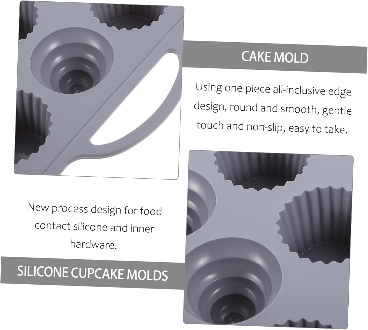 SHOWERORO Cavity Silicone Molds Cake Baking Moulds for Biscuits Cupcake Fondant Food Grade Silicone