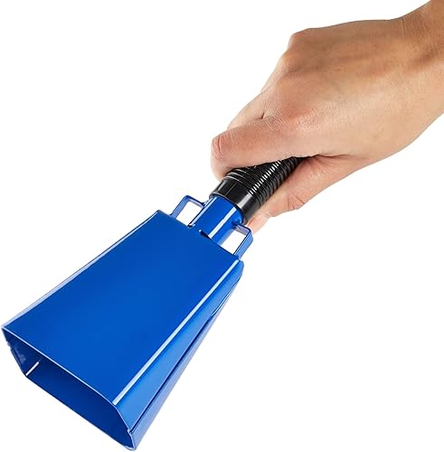 Miniatura 37 de Paquete de 2 cencerros de 9 pulgadas para eventos deportivos, fabricantes de ruido de percusión con asa para juegos de fútbol, estadios (blanco)