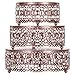 Amalfi Decor Cake Stand Plateau Riser, Round Metal Pedestal Holder with Crystal Gems, Rose Gold, Set of 3