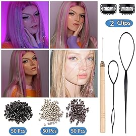Hair Tinsel Kit with Tools 16 Colors 8000 Strands Fairy Hair Tinsel Heat Resistant Sparkling Shiny Tinsel Hair Extensions 48 Inch Colorful Hair Tinsel strands Kit (48 Inch 3500strands, 16Colors)