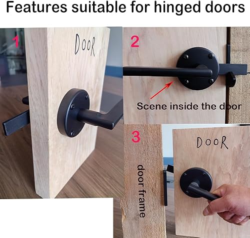 Miniatura 2 de Pestillo de puerta para valla de madera, pestillo de puerta de doble cara, resistente, cerradura de puerta oscilante, accesorios para valla al aire