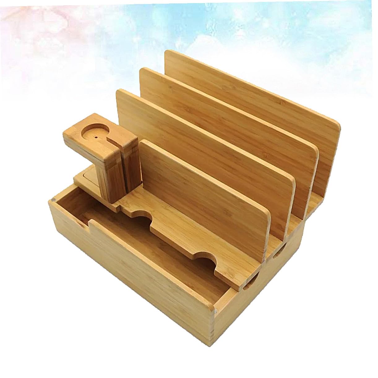Homoyoyo Support De Chargeur Bois De Bambou pour Montre Support Affichage De Charge pour Montre Connectée Chargeur Pratique Et Élégant