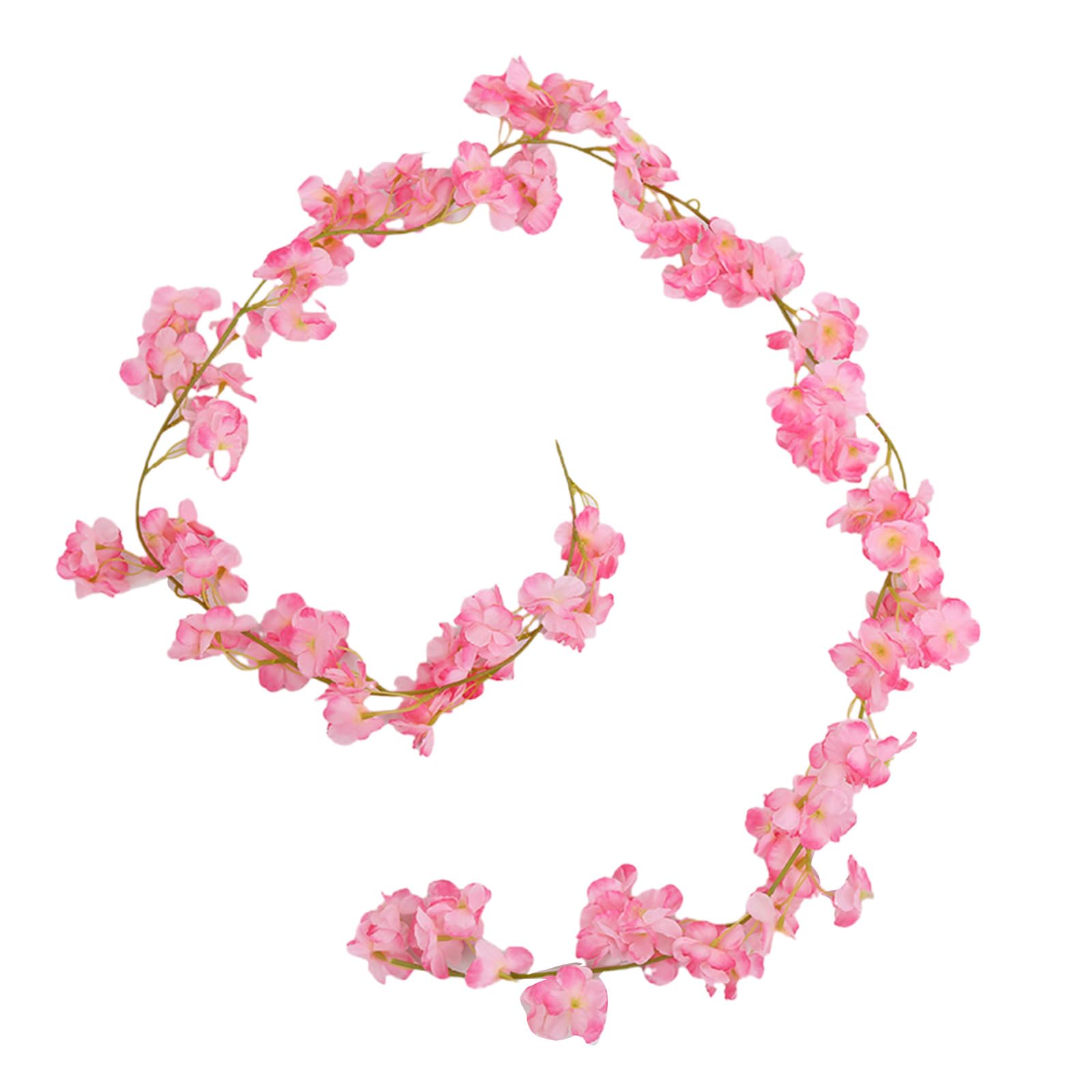 Jazuaiao Flexible Blossom Branch Realistic Petals Texture Hanging Flower Decoration for Indoor Outdoor Event 180cm Artificial Blossom Garlands
