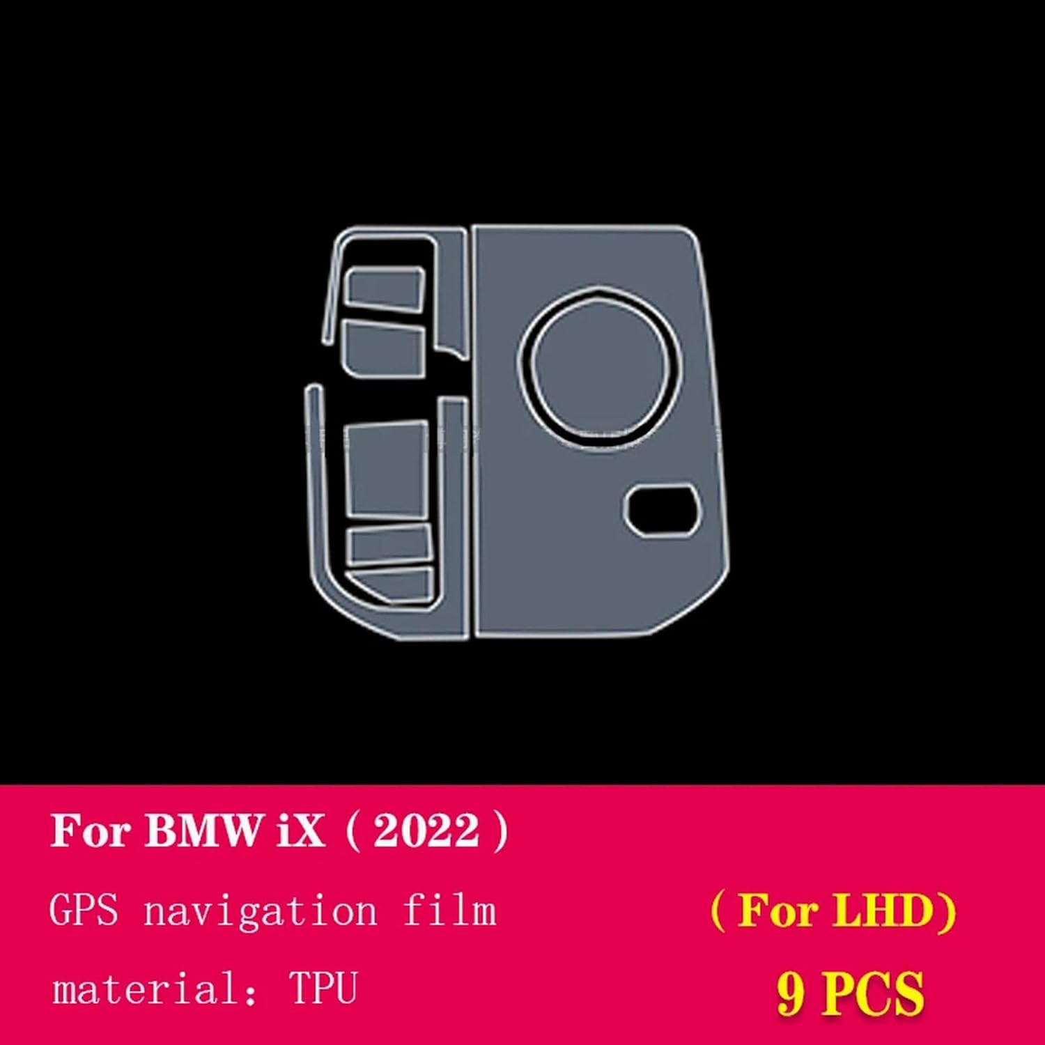 DHONGGYCar Interior Center Console Transparent TPU Protective Film PPF Anti-Scratch Repair Film refit,for BMW iX I20 2022-2023