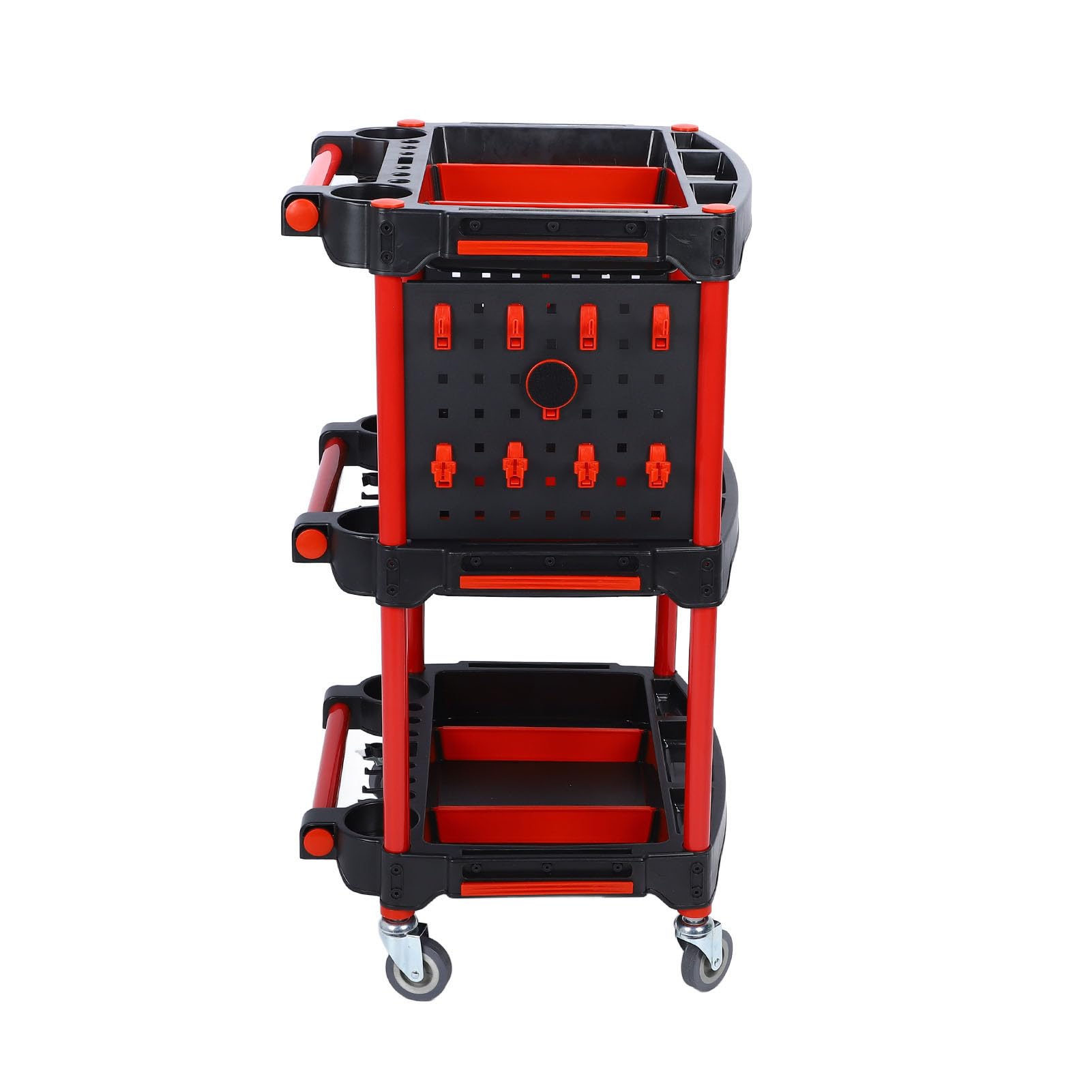 Utilidad Auto Detalle Herramienta Cart Organizer, 3 capas multifunción de plástico lavado de coches carrito detalle con ganchos, clips de rodillos, cierres de , para detallistas garaje, taller