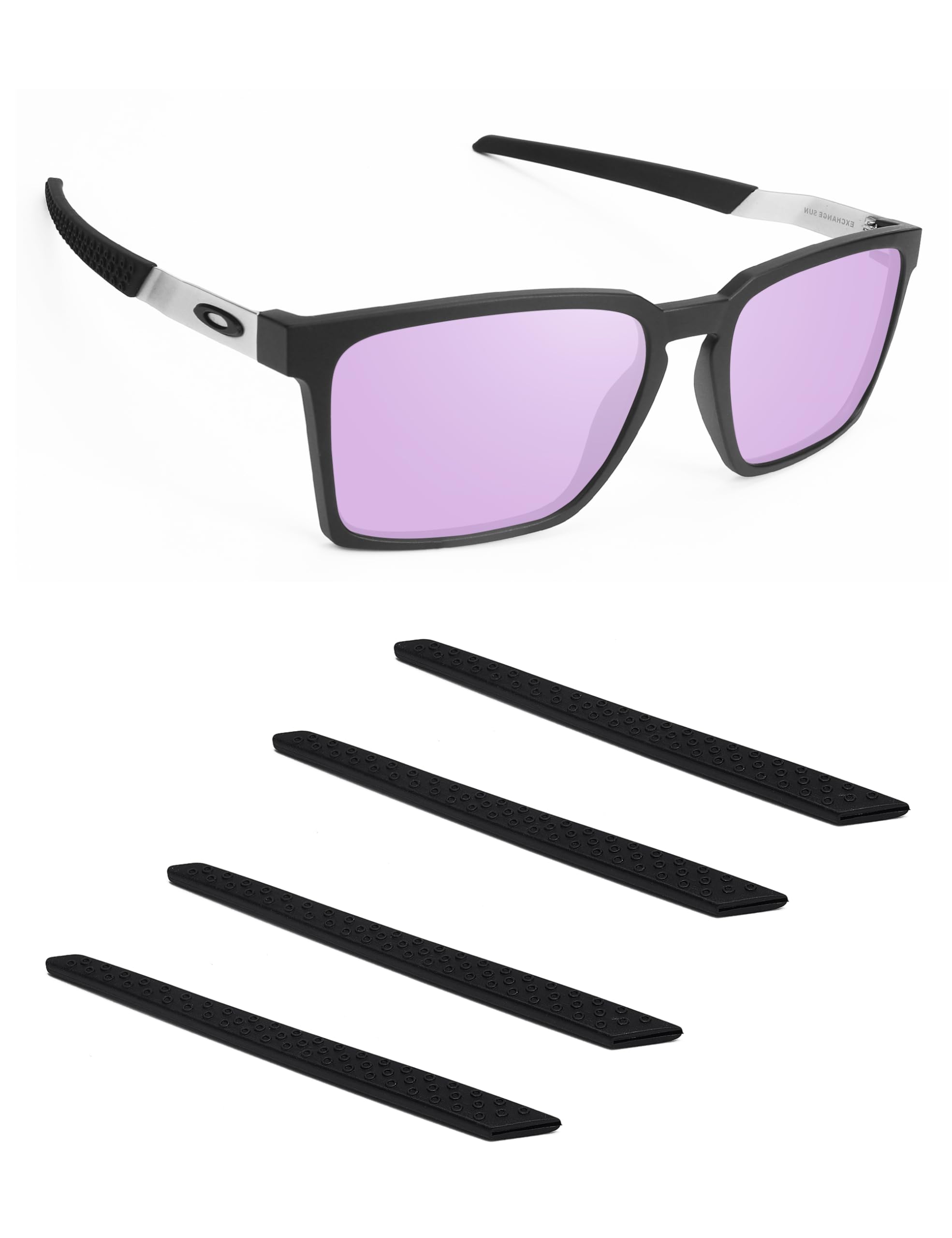 2 pares de calcetines de silicona suave para gafas de sol para Oakley Exchange OX8055/Exchange R OX8184/Exchange Sun OO9483, antideslizantes, ajuste cómodo, empuñaduras de brazo, kit de