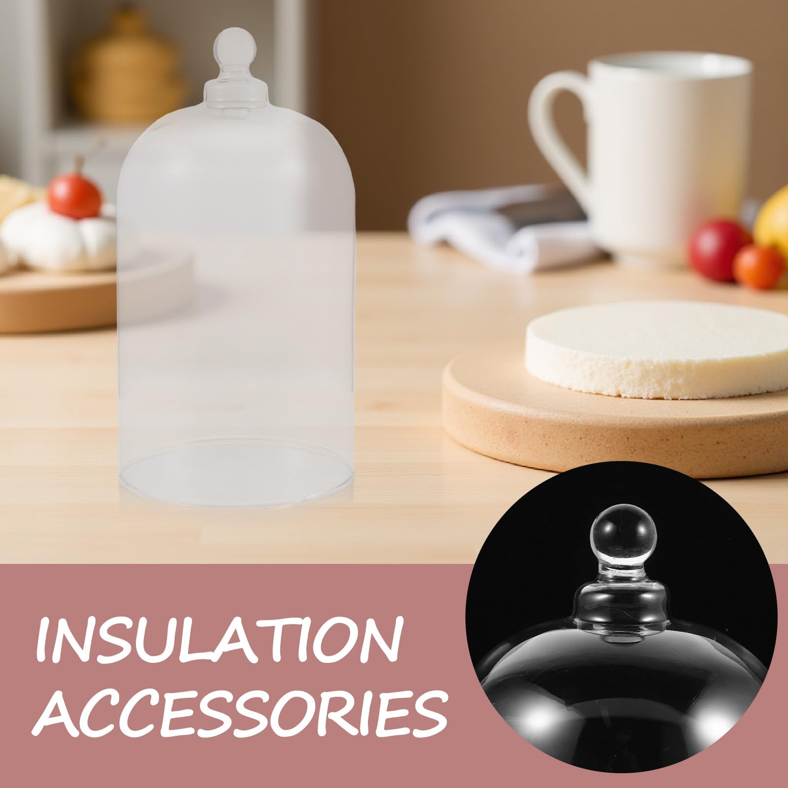SHOWERORO Cúpula de Cristal para Masa Madre: Campana calentadora para Masa Madre para fermentación - Tarros de fermentación Tapa térmica Transparente Accesorio de Cocina para Hornear — view 3