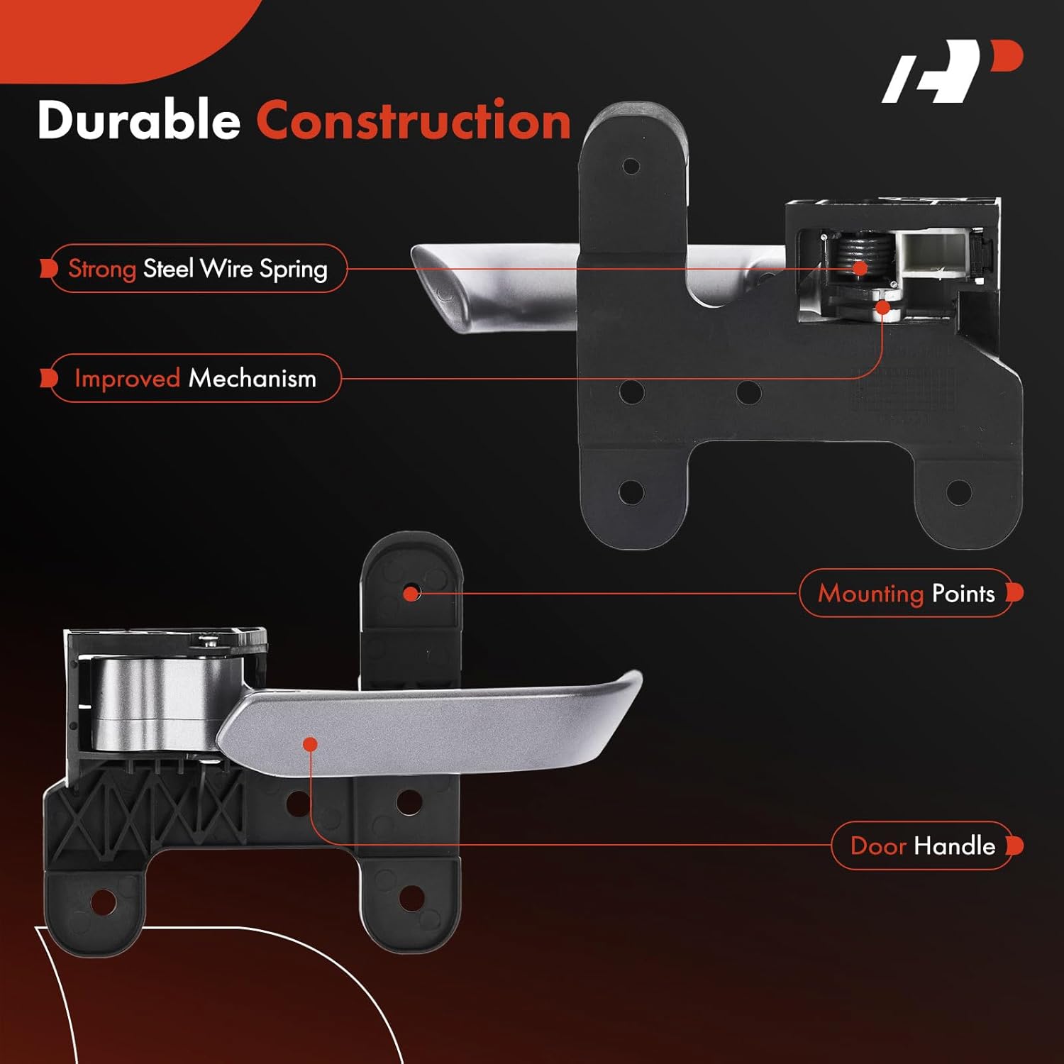 A-Premium Front or Rear Left Driver Side Interior Door Handle Compatible with Nissan Titan 2004-2006 & Infiniti QX56 2004-2010, Painted Gray, Replace# 80671-7S000