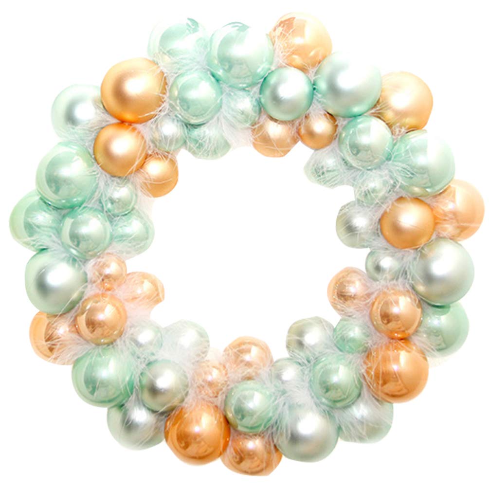 Wakauto Christmas Ball Wreath Xmas Front Door Wreath Window Hanging Garland for Christmas Tree Hanging Decoration (Golden Green)