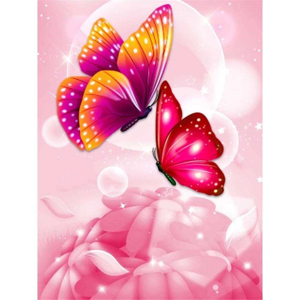 Diamond Painting Papillon Rouge Carré 80x100cm pour Déco Salon