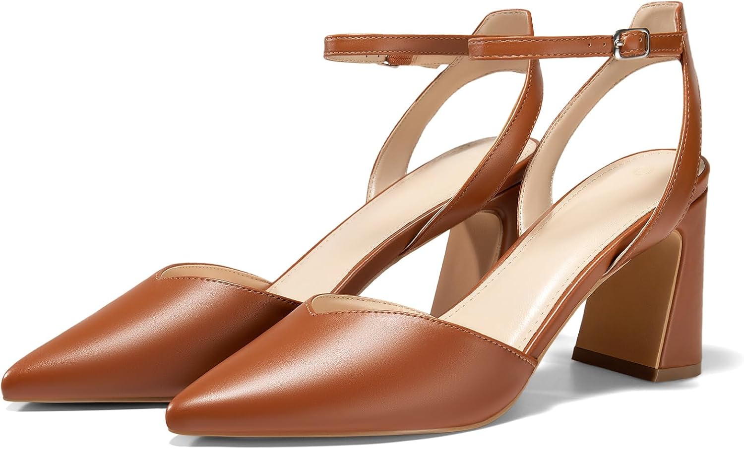 Juliet Holy Womens Closed Toe Heels Chunky Block Heel Ankle Strap Pumps Slingback Heeled Sandals - Image 6