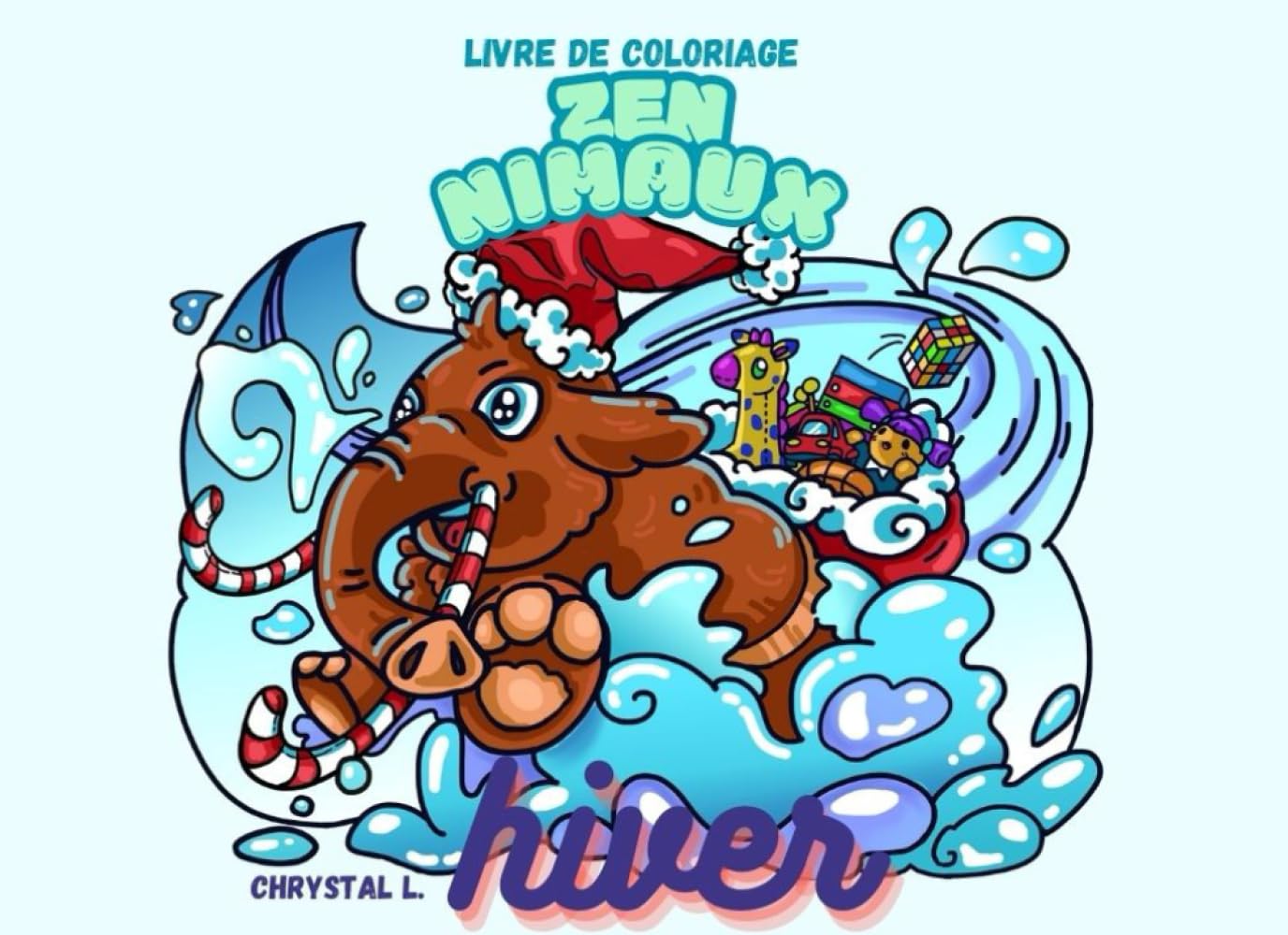 Zen-nimaux: hiver: livre de coloriage pour adultes et adolescents anti-stress, scènes avec des animaux mignons, doodle et motifs