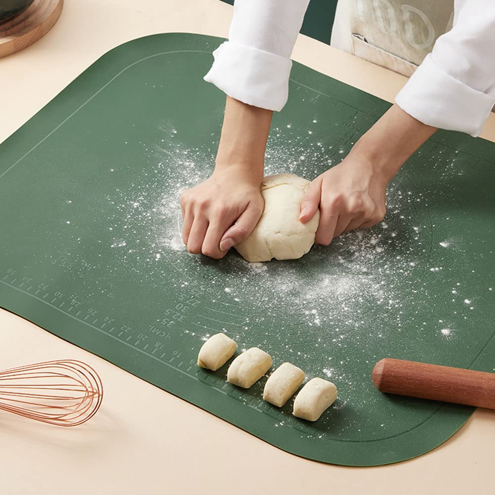 Alfombrilla De Silicona para Pastelería, Mantel De Mesa/Mostrador De 19,5'' X 29'', Alfombrilla para Amasar/Fondante/Pastelería, para La Cocina De Casa,Blanco