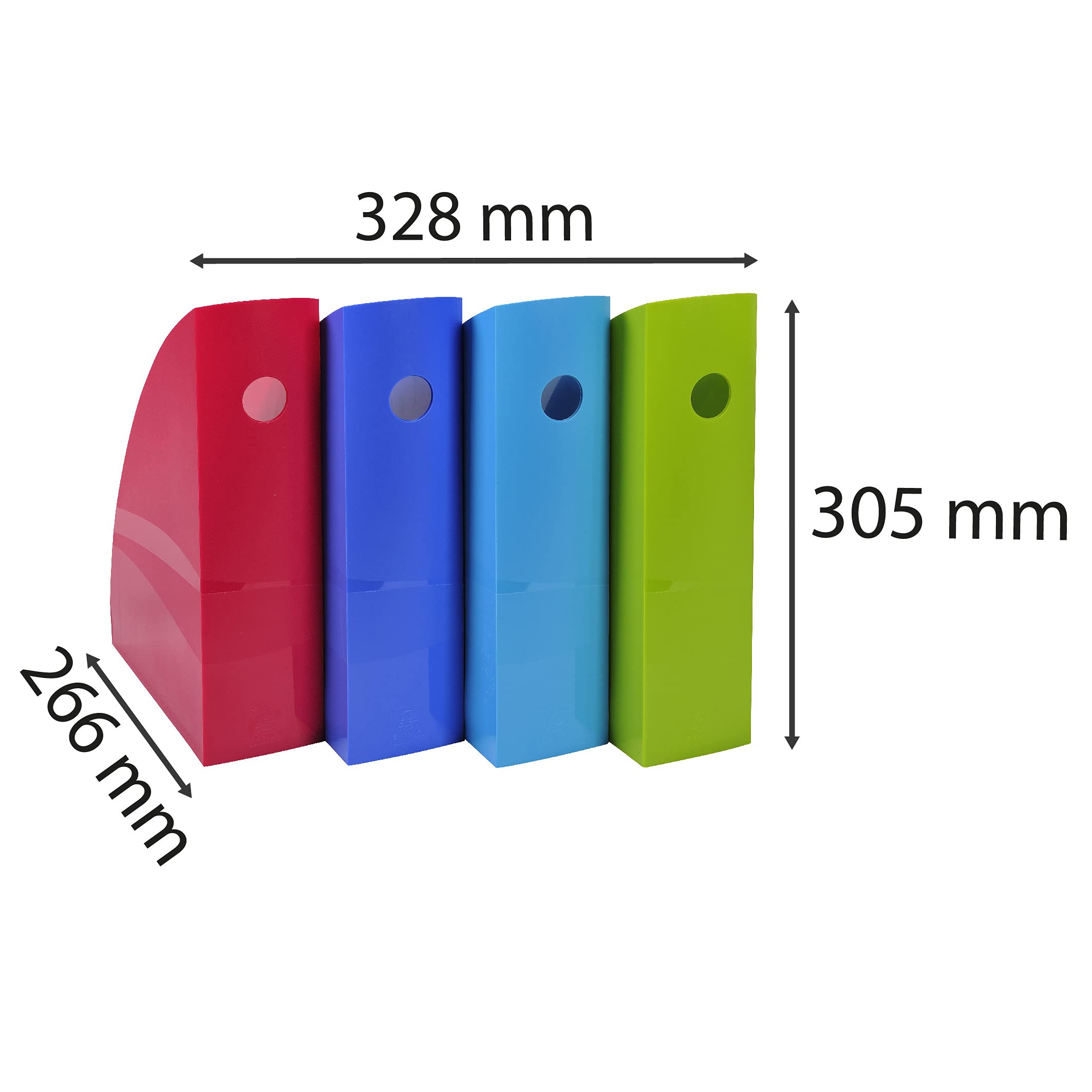 Exacompta - Set 4 Classeurs MAG-CUBE Pour Revues A4 - Design éco-responsable - Couleurs Assorties