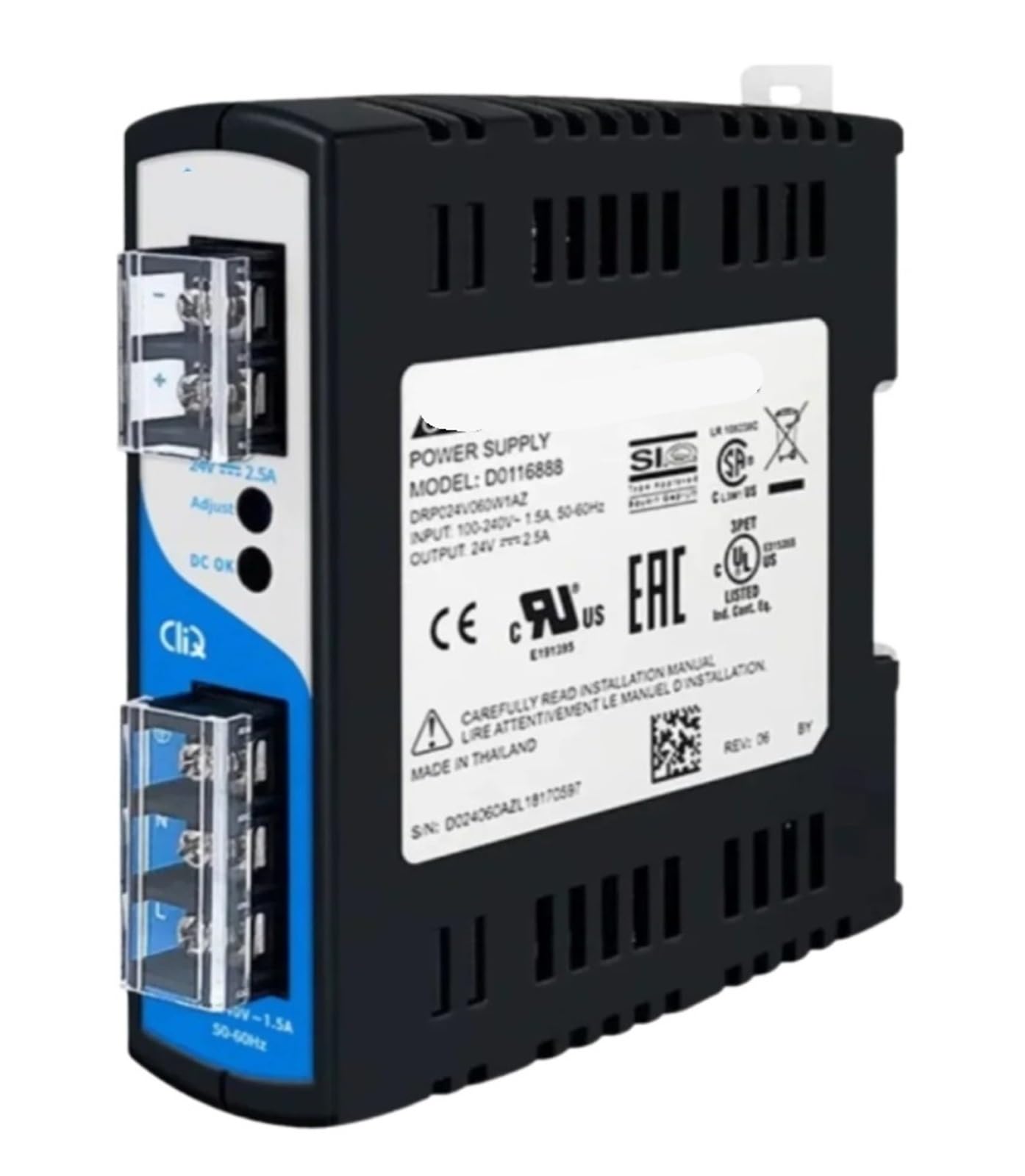 Alimentation à découpage DRP024V480W1AA contre les coupures de tension des automates