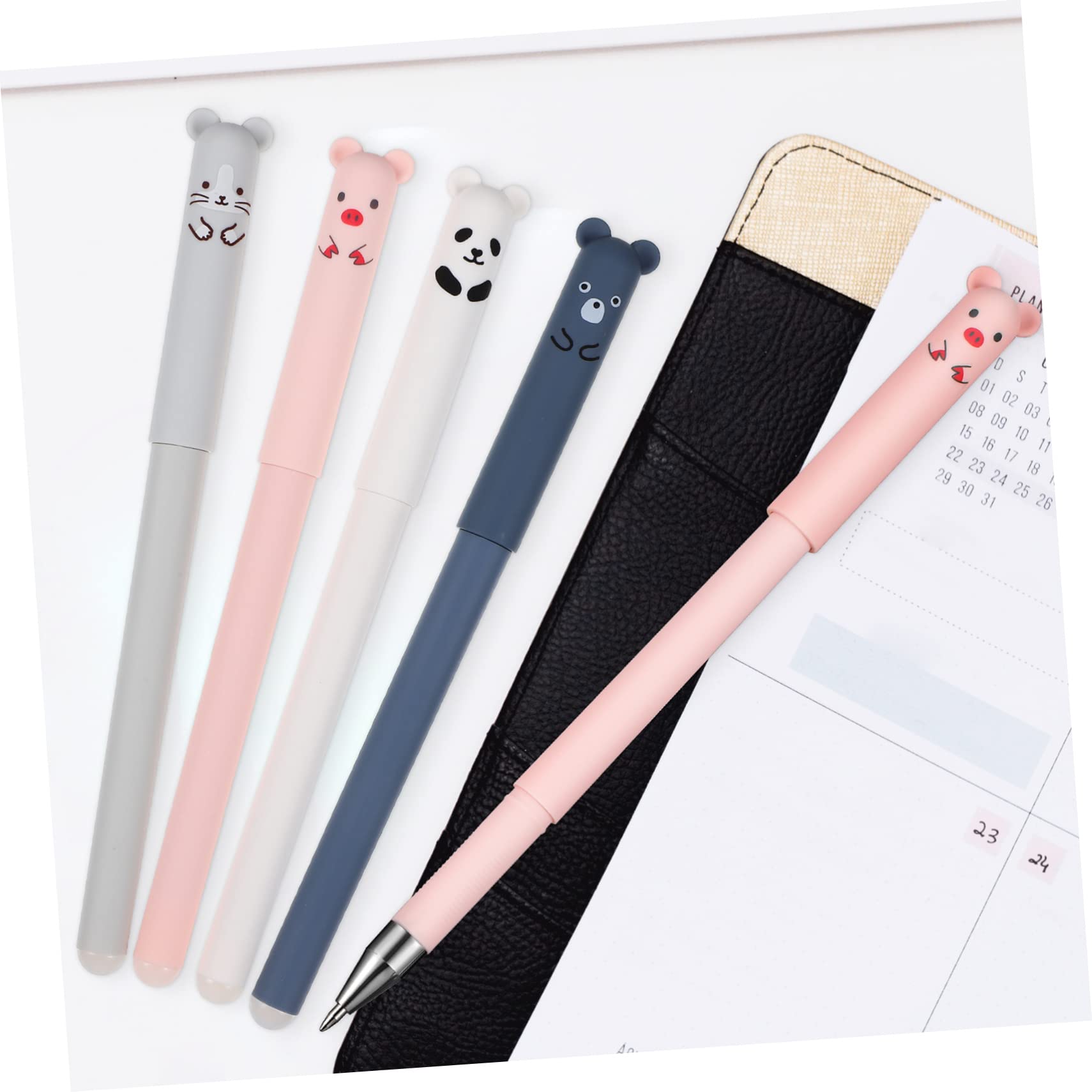 VILLCASE 5 Ensembles Lot De 5 Stylos À Bille Effaçables Marqueurs Effaçables Stylos De Signalisation Fournitures De De Dessin Animé De Signature 8 pièces * 5