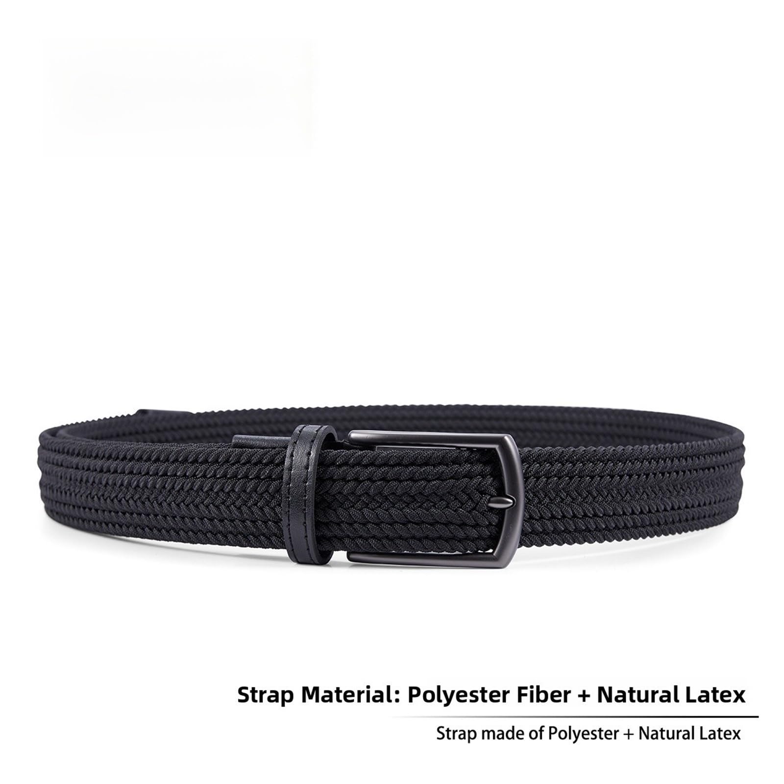 Elastischer Gürtel Herren Unisex elastischer Canvas-Gürtel, Zinklegierungsschnalle, kein Loch, gewebter Taillengürtel, sportlich, lässig, elegant, einfacher Stil