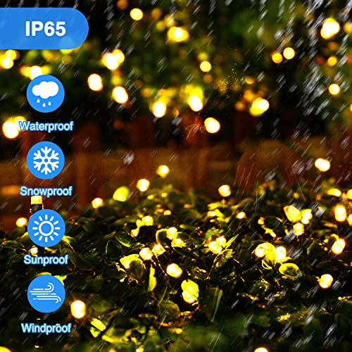 Lichterkette Außen & Innen 20m 200 LED, IP44 Wasserdicht, 8 Modi LED Lichterkette Weihnachtsbeleuchtung mit Stecker für Baum, Garten, Hochzeit & Party (Warmweiß)