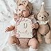 MEMOLEBIA Baby Girl Monthly Milestone Signs, 1-12 Monthly Baby Milestone Girl, Newborn Photography Props Double-Sided, Nursery Decor for Girls (M02)