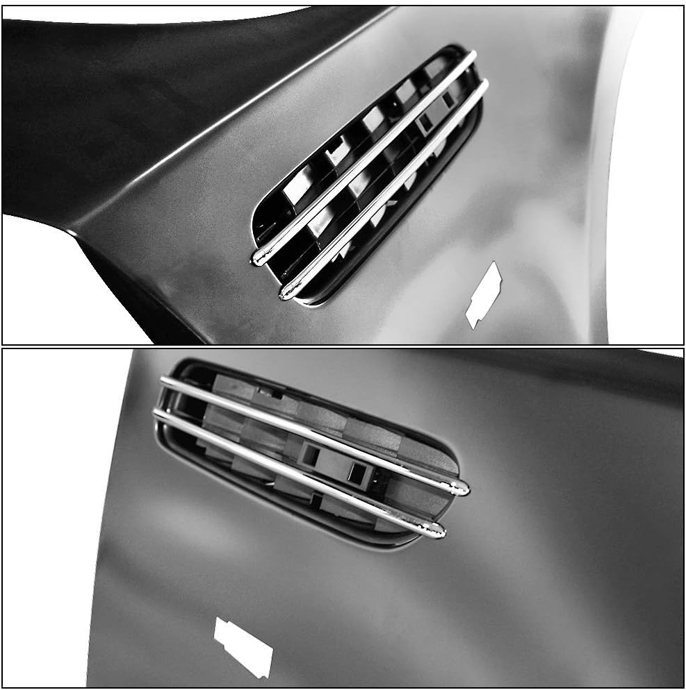 Side Vents Compatible With 2004-2010 BMW E60, 5 Series Sedan Wagon M5 Style Metal Fender Left Right Pair 2PC by IKON MOTORSPORTS, 2005 2006 2007 2008 2009