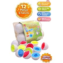 Yumurta Eşleme Oyunu Par&ccedil;a &ndash; Renk ve Şekil &Ouml;ğreten Eğitici Bultak Oyuncak | Montessori İnce Motor ve Zeka Geliştirici Okul &Ouml;ncesi Aktivite Oyunu 1+ Yaş