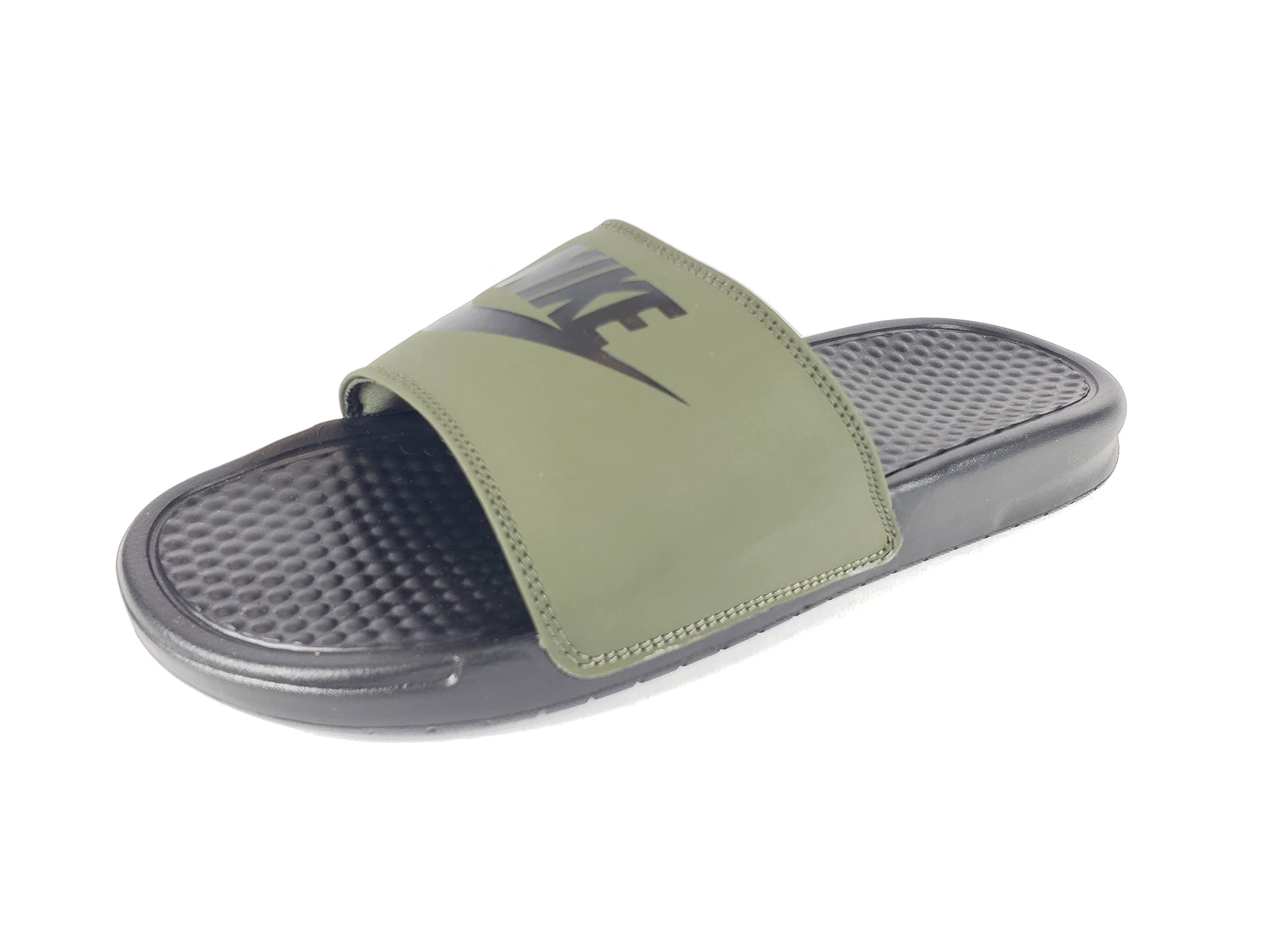nike benassi olive green