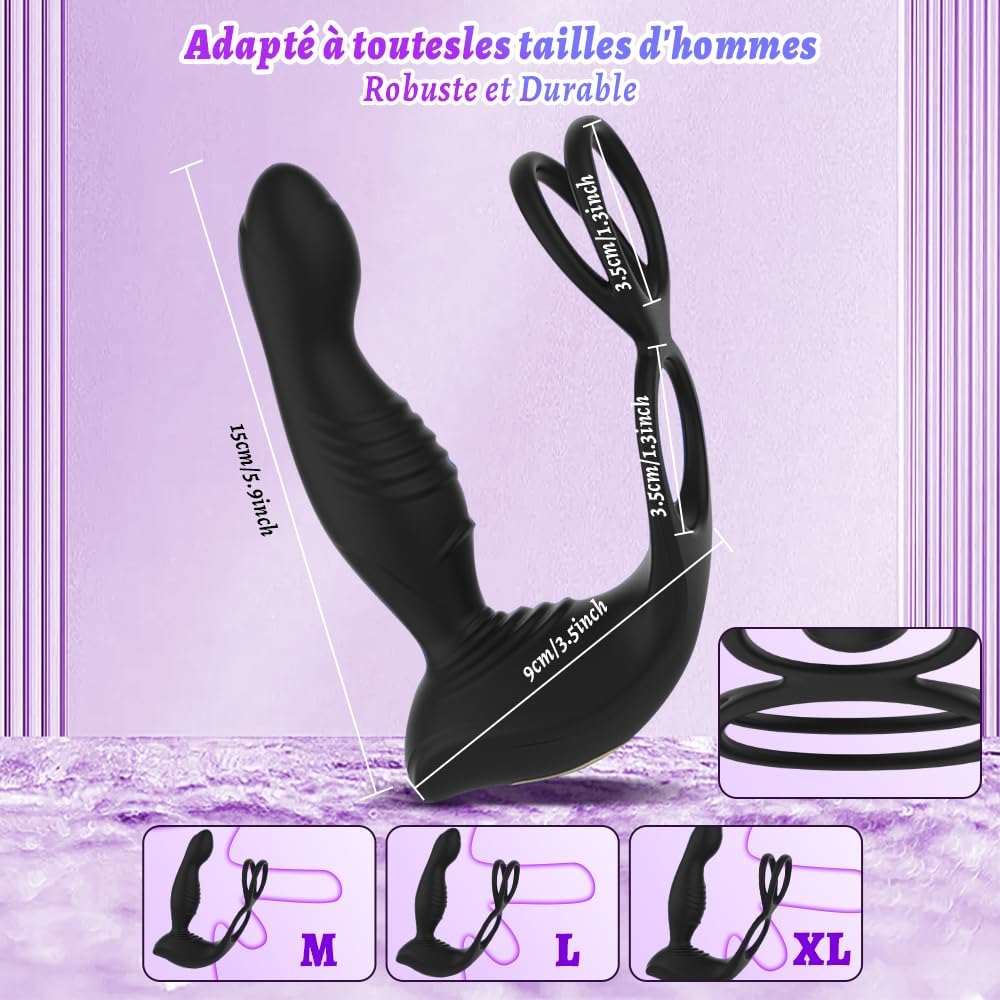 Prostata Vibratore Sexytoys Uomo,Anello Vibrante per Lei e Lui,Vibratore per Uomo con Telecomando, Stimolatore per Clitoride,Dildo Anale Vibratore con 10 Modalità Anal Plug Vibratore per Uomo Sex Toys