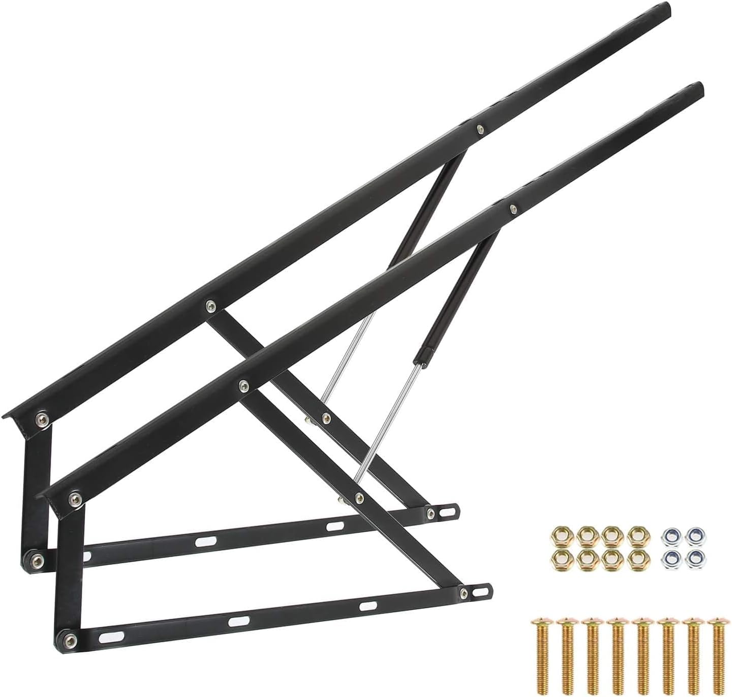 Pair of 5 FT Pneumatic Storage Bed Lift Mechanism Heavy Duty Gas Spring Bed Storage Lift Kit for Box Bed Sofa Storage Space Saving DIY Project Lifter Lift Up Hardware (60"(1.5M))